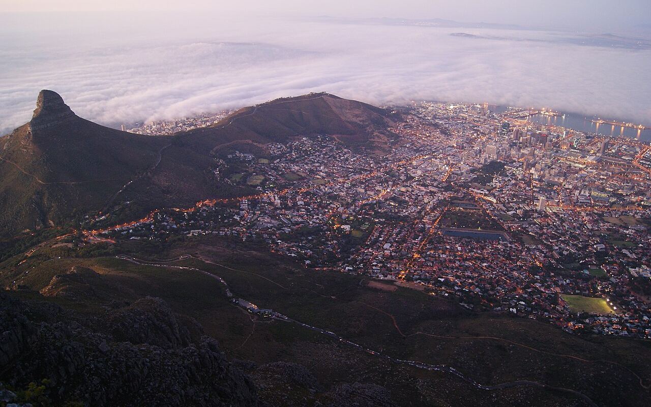 Aerial view of Cape Town
