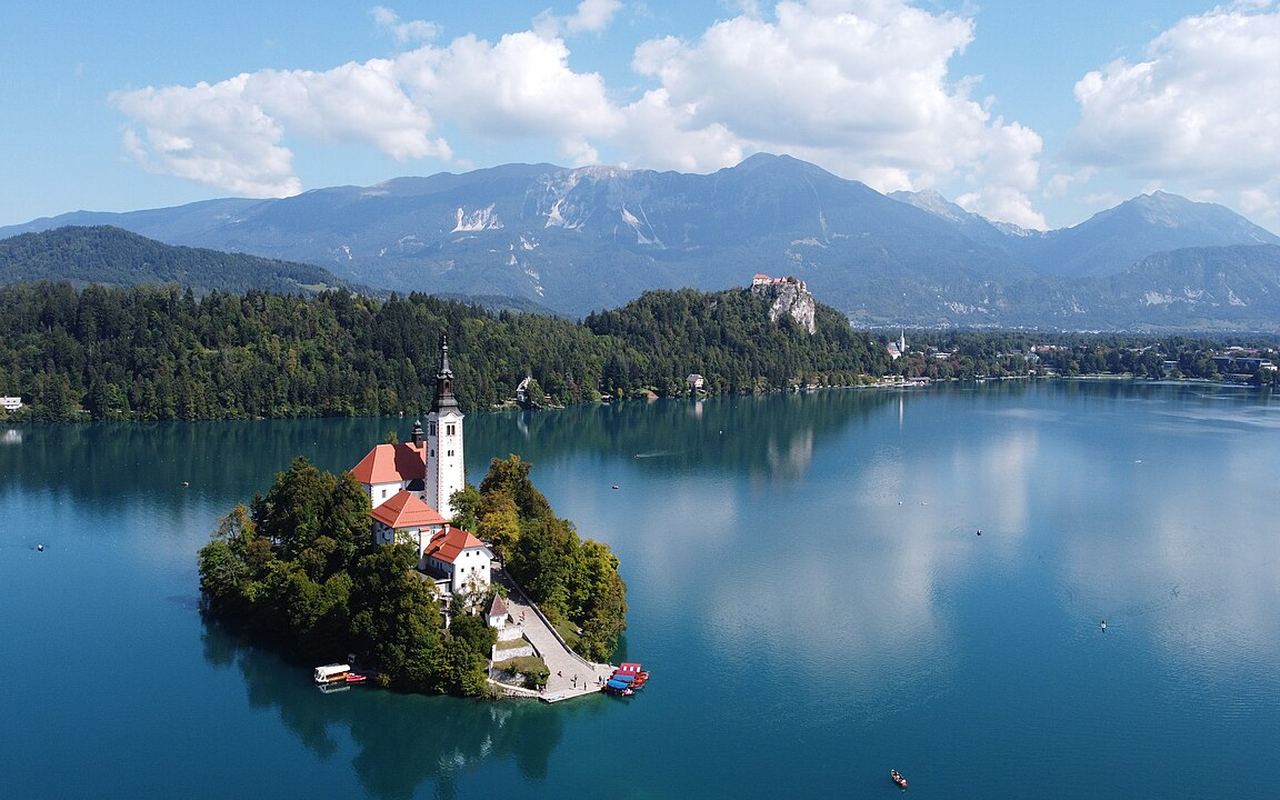 Aerial view of Bled